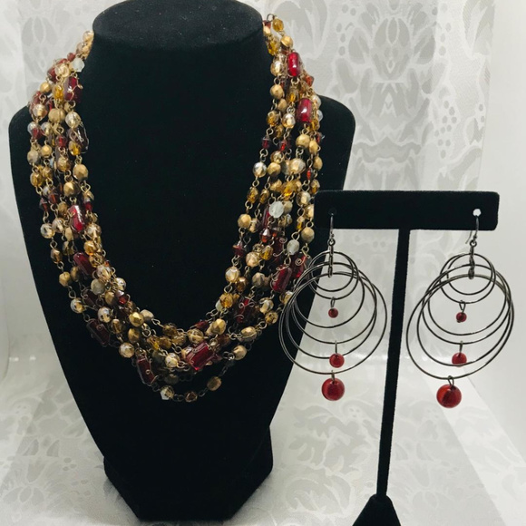 Chico's Jewelry - Chico's Copper Tone Beaded Necklace